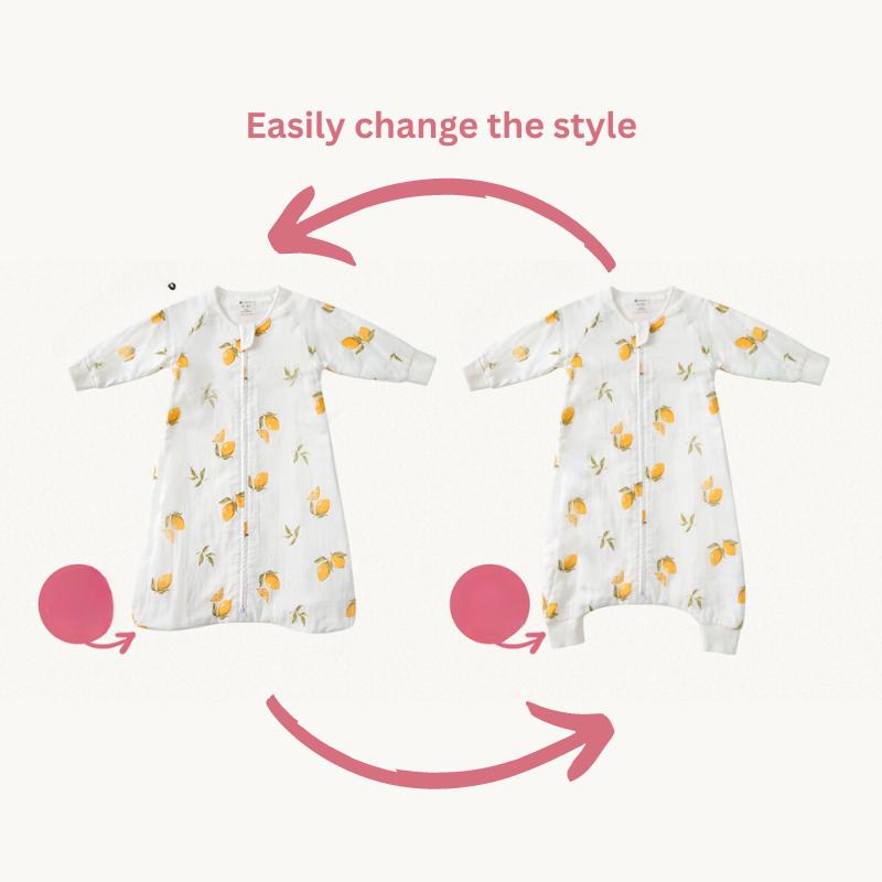 Organic Cotton Muslin Long Sleeve Sleepsuit Spring & Fall -  Animals