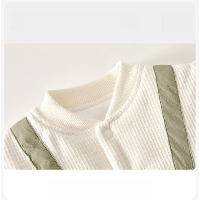 Cotton Long Sleeve Snap-Up Quilted Romper - Pink Bunny