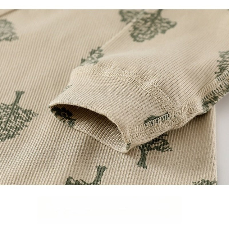 100% Cotton Long-Sleeve Kimono Romper - Blue Whale