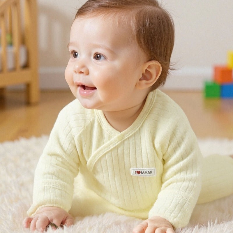 100% Cotton Footed Onesie with Mittens - White