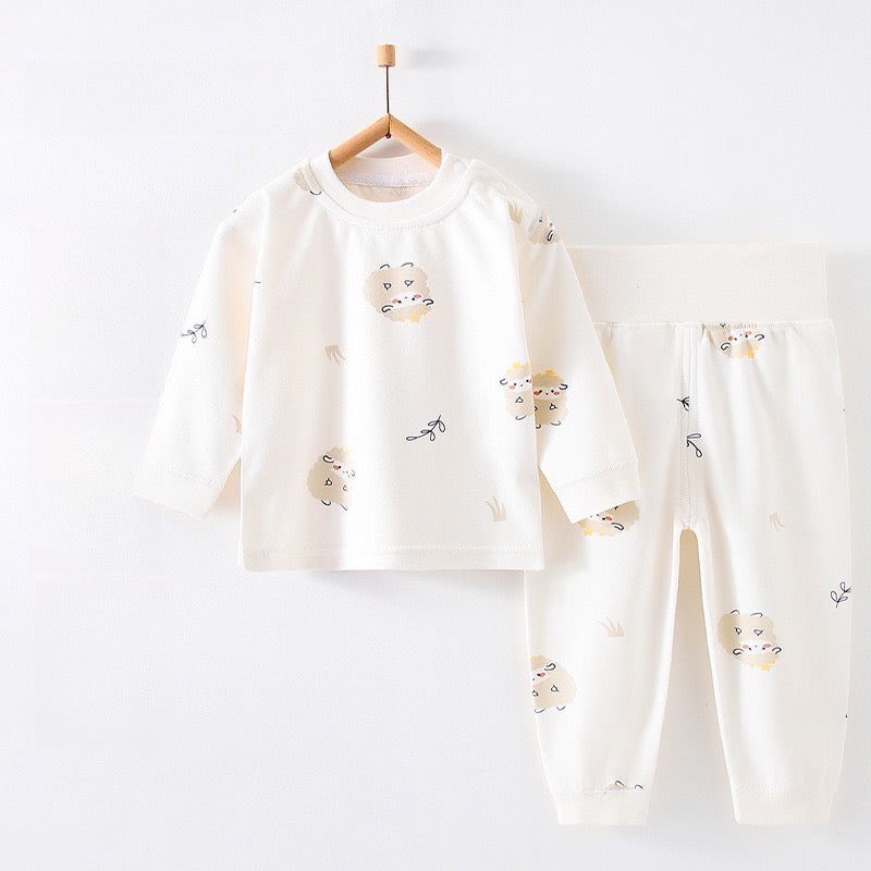 100% Cotton Long Sleeve Top & Pants Set - Cute Bear