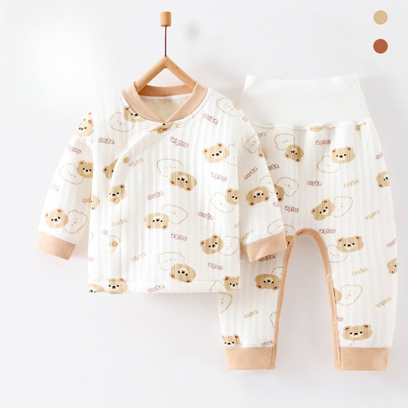100% Cotton Warm Long Sleeve Long Sleeve Top & Pants Set- Pear - Organic Cotton Clubs