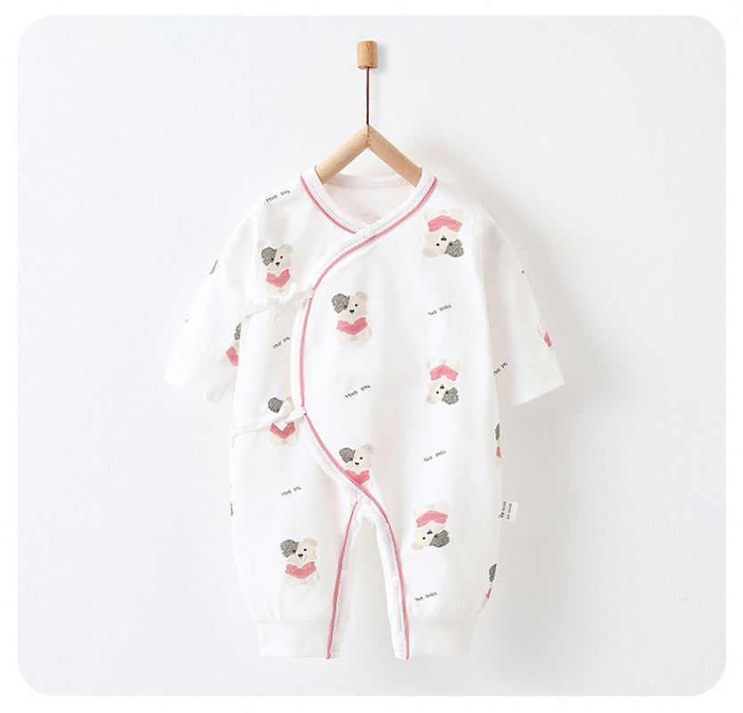 100% Cotton Long Sleeve Romper -  Green Leave