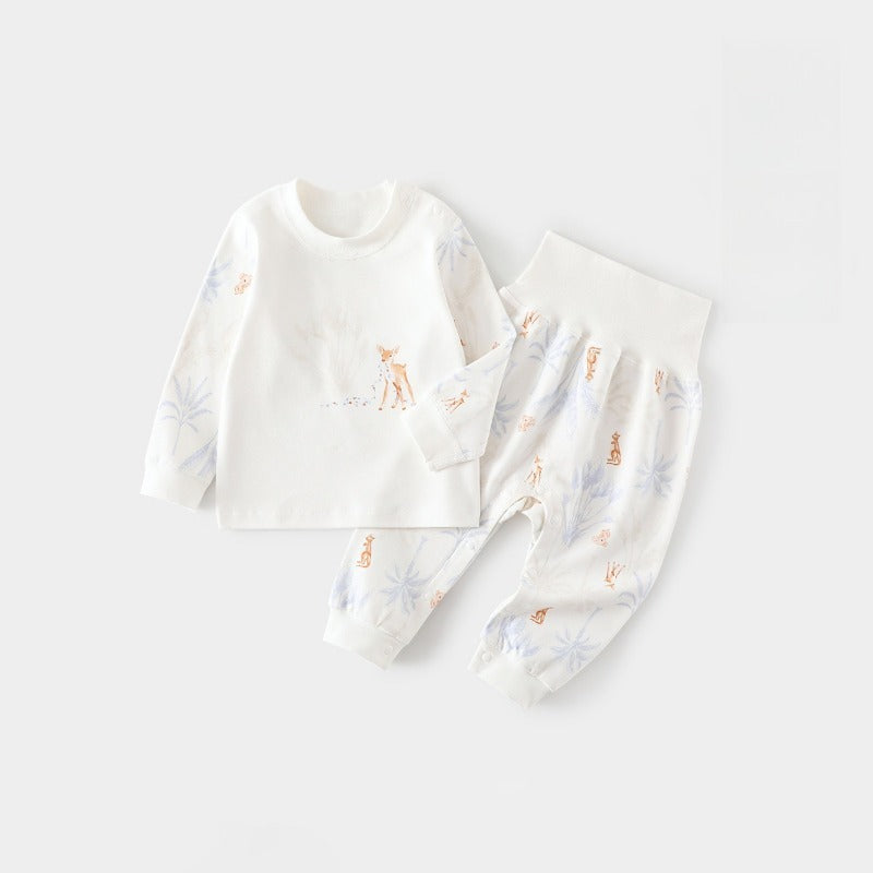 100% Cotton Long Sleeve Top & Pants Set - Pink Bunny