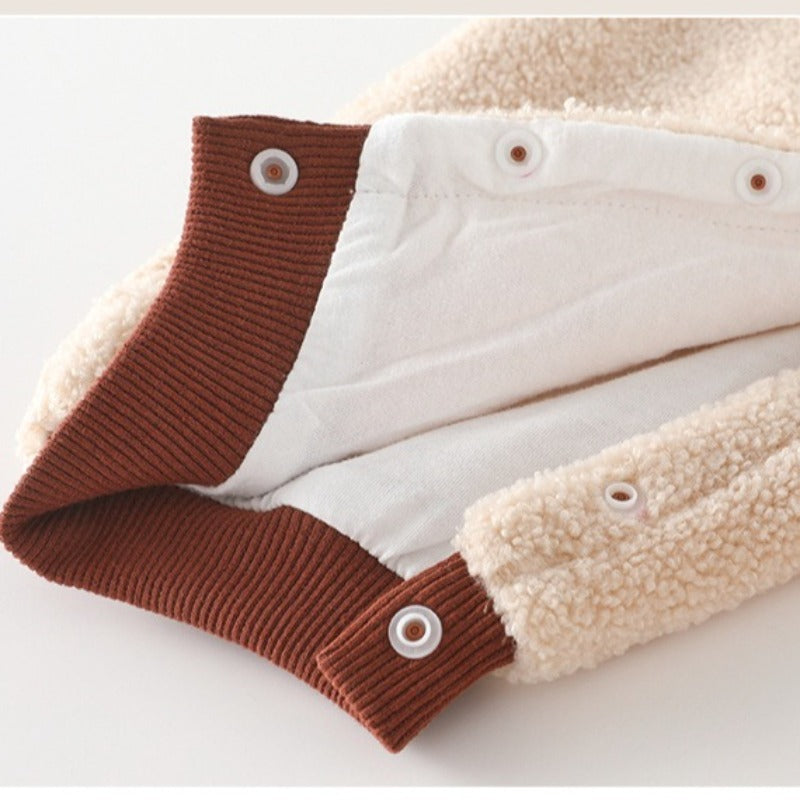 Quilted Microfleece Pullover Romper - Lovely Bear