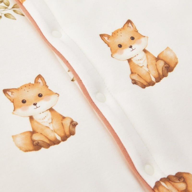 100% Cotton Quilted Long Sleeve Snap-Up Top & Pants Set - Baby Deer