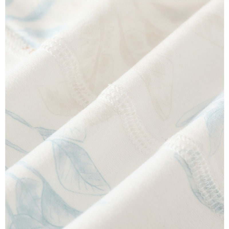 100% Cotton Long-Sleeve Kimono Romper - Blue Deer