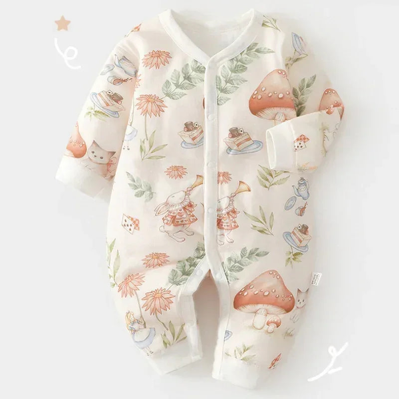 100% Cotton Long Sleeve Quilted Romper - Bunny - Organic Cotton Clubs