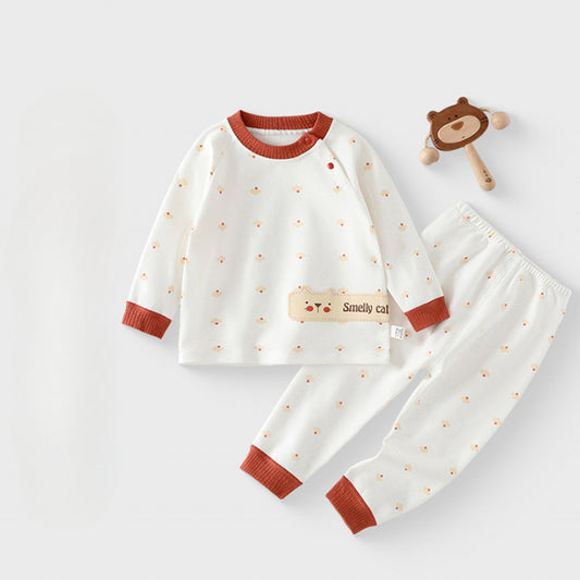 Cotton Long Sleeve Top & Pants Set - Red Cat