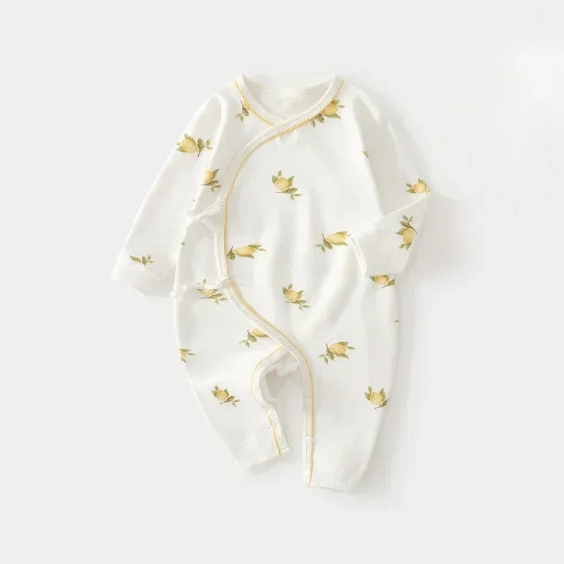 100% Cotton Long Sleeve Romper - Pink Pear - Organic Cotton Clubs