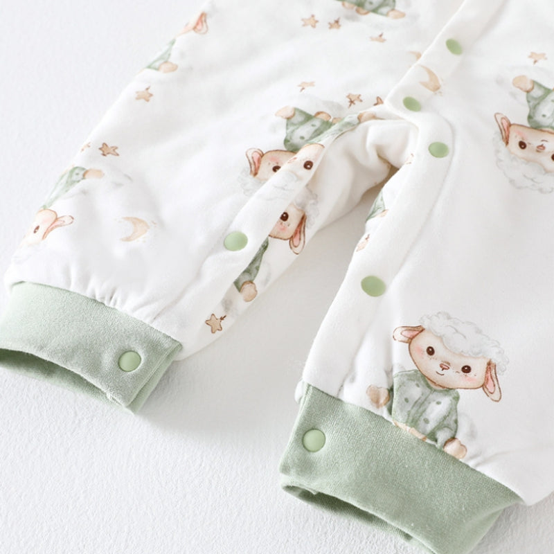 100% Cotton Long Sleeve Quilted Romper - Bunny