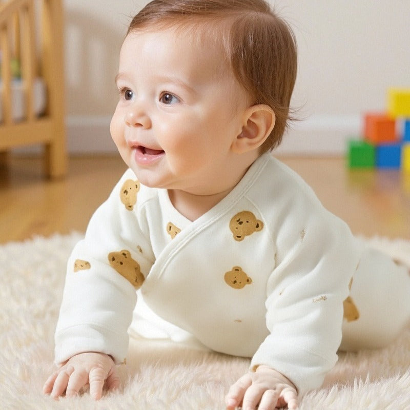 100% Cotton Footed Onesie with Mittens - Dinosaur