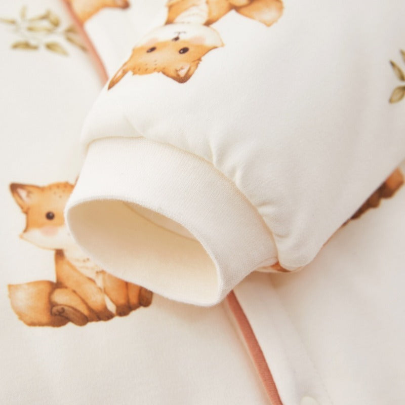 100% Cotton Quilted Long Sleeve Snap-Up Top & Pants Set - Baby Deer