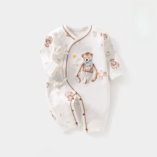 100% Cotton Long Sleeve Kimono Romper - Baby Bear