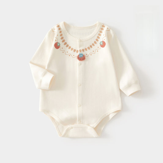 Cotton Long Sleeve Snap-Up Bodysuit - Tomato Bear