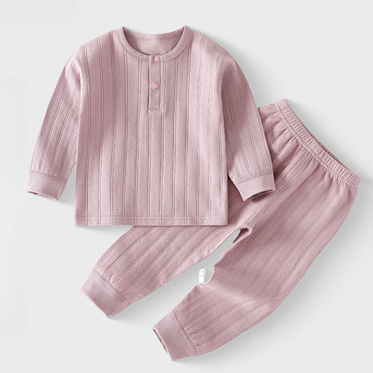 100% Cotton Long Sleeve Top & Pants Set- Purple