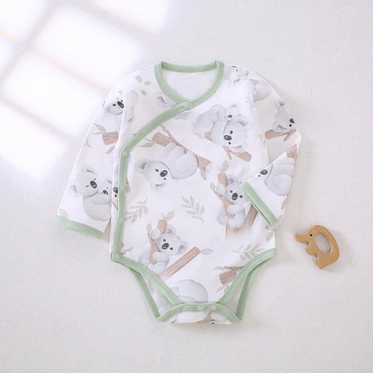 100% Cotton Long Sleeve Side-Snap Bodysuit - Cute Koala