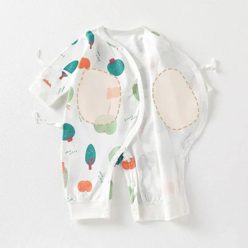 [2-Piece Set] 100% Cotton Long Sleeve Romper - Fruits - Organic Cotton Clubs
