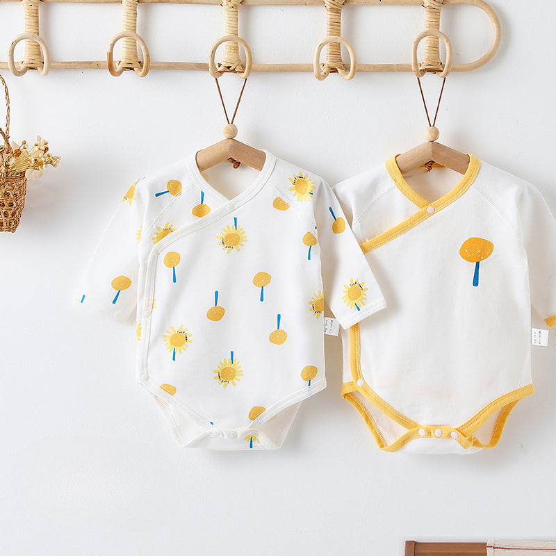 [2-Pieces Set] 100% Cotton Long Sleeve Bodysuit- Fruits - Organic Cotton Clubs