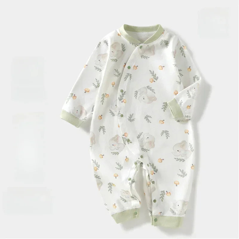 100% Cotton Long Sleeve Side-Snap Romper - Blue Koala - Organic Cotton Clubs