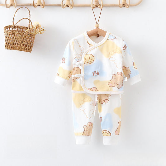 100% Cotton Long Sleeve Kimono Top & Pants Set - Bear