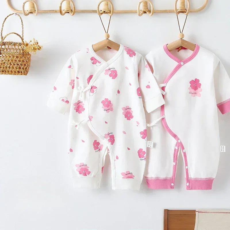 [2-Piece Set] 100% Cotton Long Sleeve Romper - Fruits - Organic Cotton Clubs