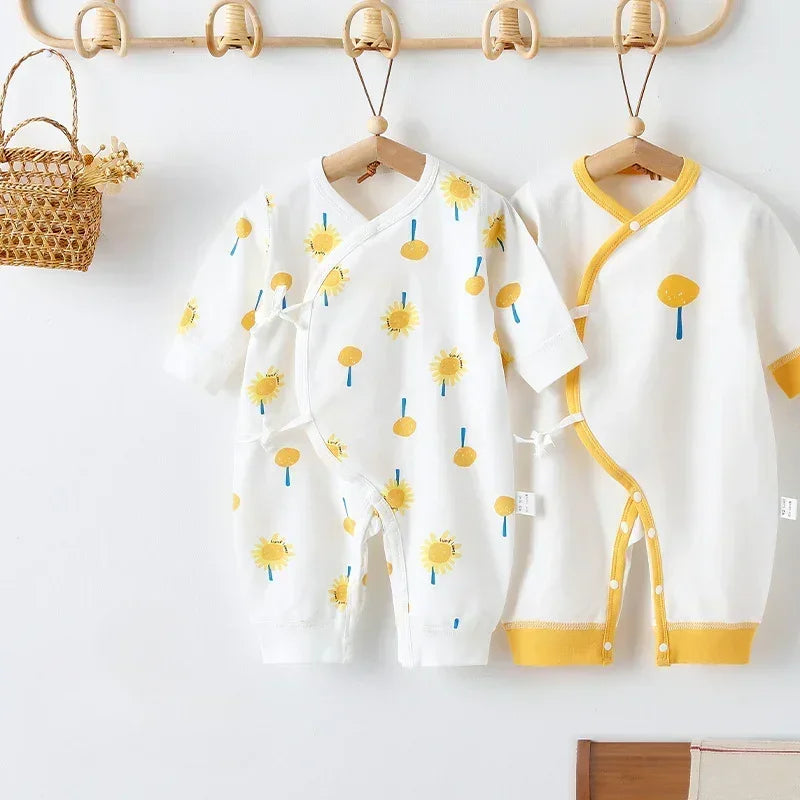 [2-Piece Set] 100% Cotton Long Sleeve Romper - Fruits - Organic Cotton Clubs