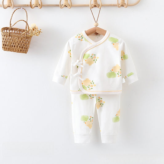 100% Cotton Long Sleeve Kimono Top & Pants Set - Spring