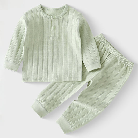 100% Cotton Long Sleeve Top & Pants Set- Green