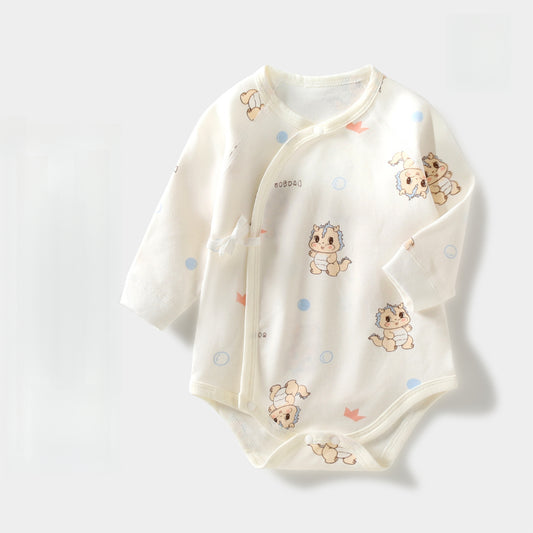 100% Cotton Long Sleeve Kimono Bodysuit - Cute Dragon