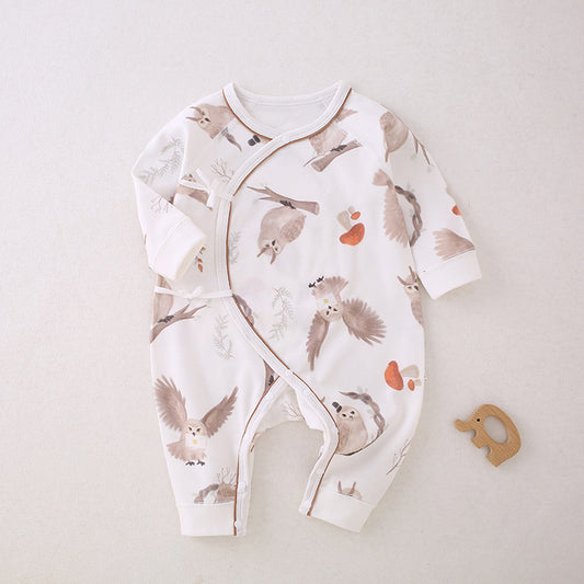 100% Cotton Long Sleeve Romper - Owl - Organic Cotton Clubs