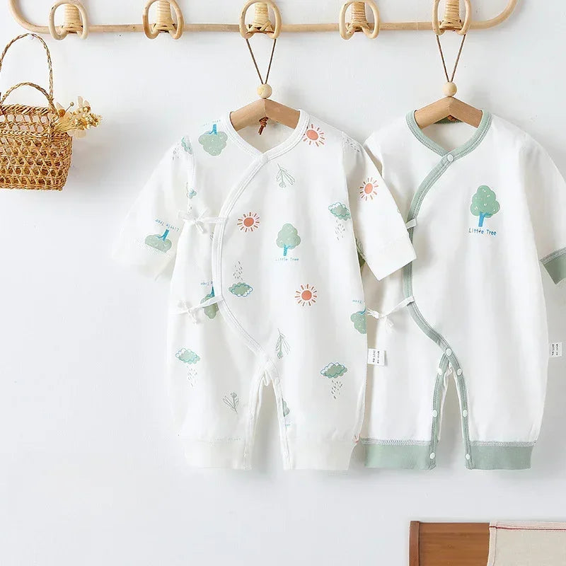 [2-Piece Set] 100% Cotton Long Sleeve Romper - Fruits - Organic Cotton Clubs