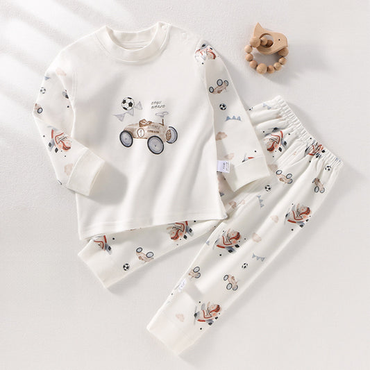 100% Cotton Long Sleeve Top & Pants Set - Car