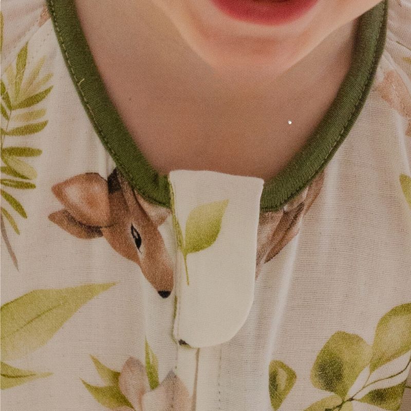 Organic Cotton Muslin Long Sleeve Sleepsuit Summer -  Maple Leaves
