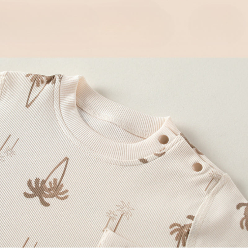 Cotton Long Sleeve Romper - Forest