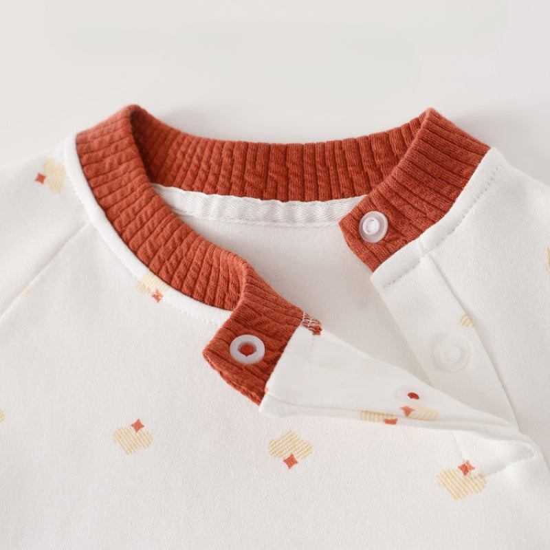 Cotton Long Sleeve Top & Pants Set - Yellow Cat