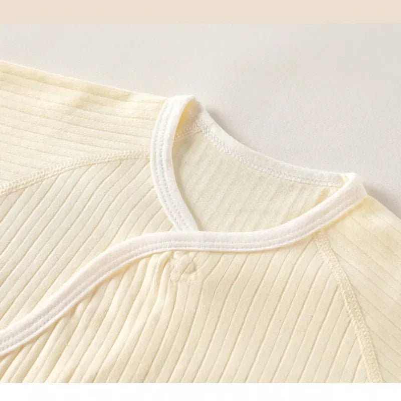 100% Cotton Long Sleeve Romper with Velcro Closure - White Panda - Organic Cotton Clubs