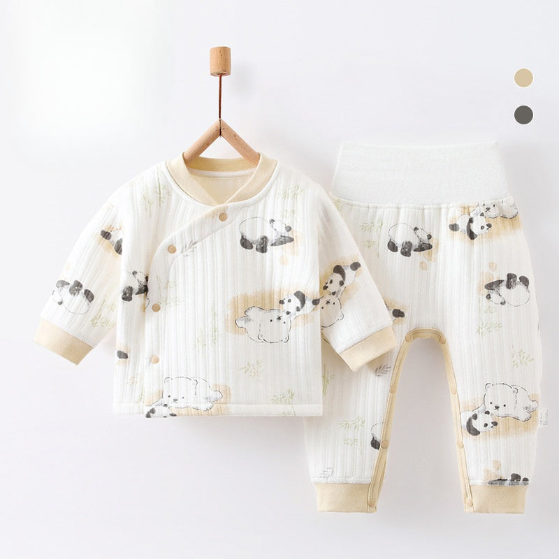 100% Cotton Warm Long Sleeve Long Sleeve Top & Pants Set- Pear - Organic Cotton Clubs