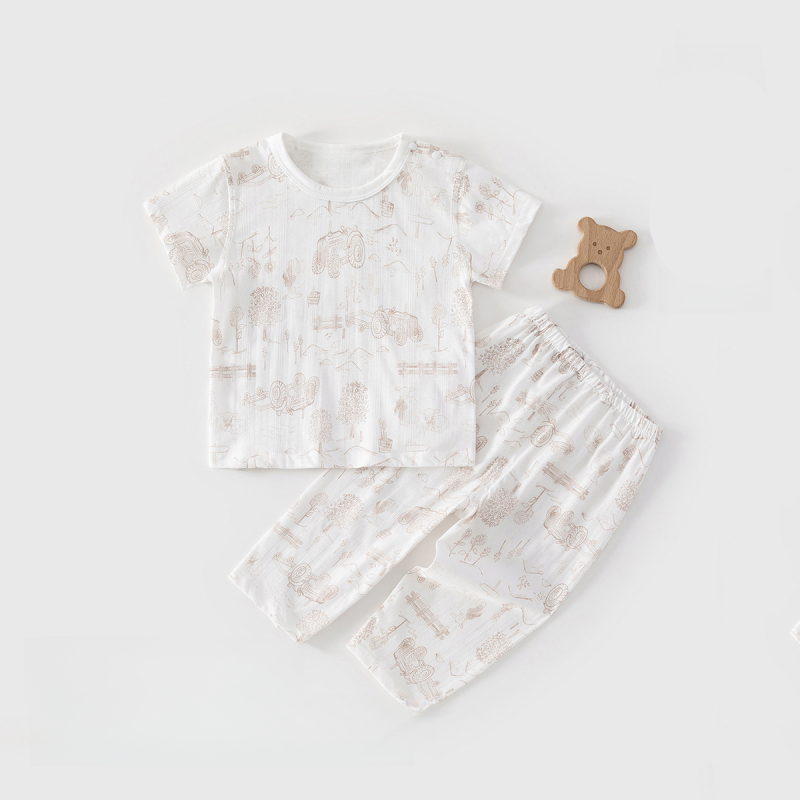 100% Cotton Short Sleeve Top & Pants Set - Farmhouse Days - Organic Cotton Clubs