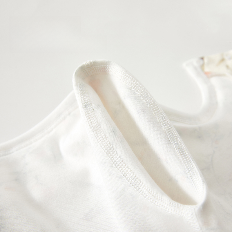 100% Cotton Long Sleeve Snap-Up Romper - Yellow Spring Leaves - Organic Cotton Clubs