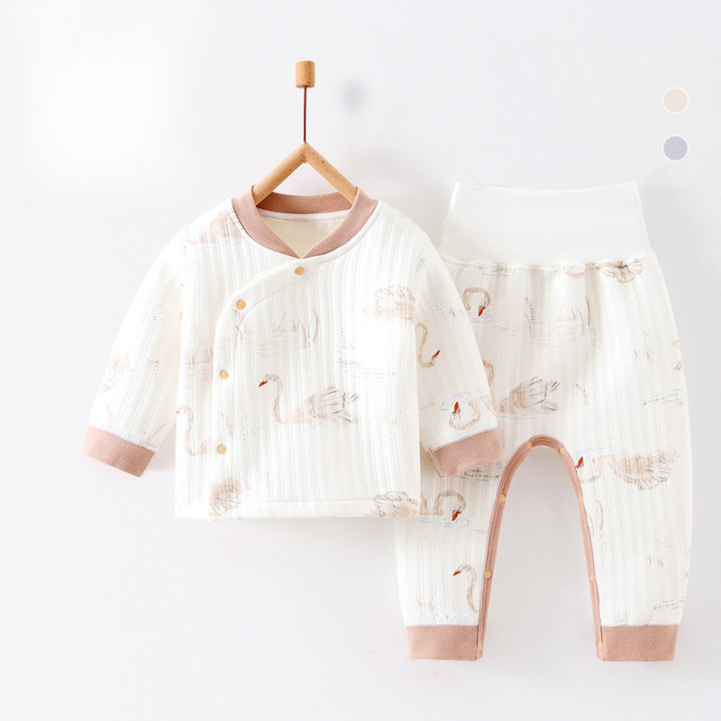 100% Cotton Warm Long Sleeve Long Sleeve Top & Pants Set- Pear - Organic Cotton Clubs