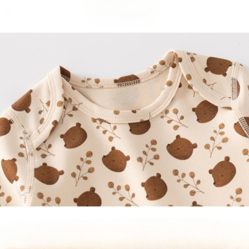 100% Organic Cotton Long Sleeve Romper - Baby Bear
