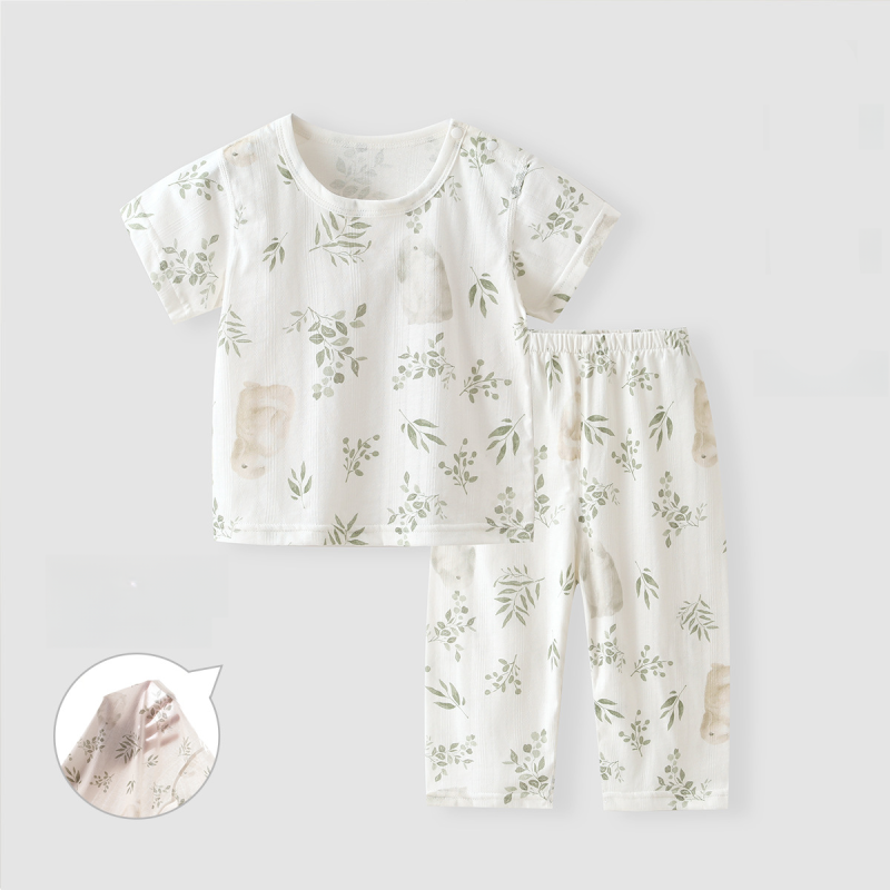 100% Cotton Short Sleeve Top & Pants Set - Loppy Bunny - Organic Cotton Clubs