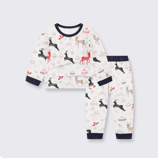🎄Bamboo Top & Bottom Pajama Set - Snow House - Organic Cotton Clubs