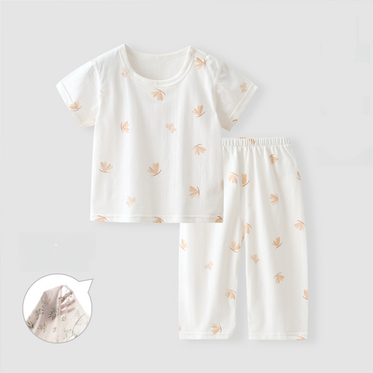 100% Cotton Short Sleeve Top & Pants Set - Toffee Dragonfly - Organic Cotton Clubs