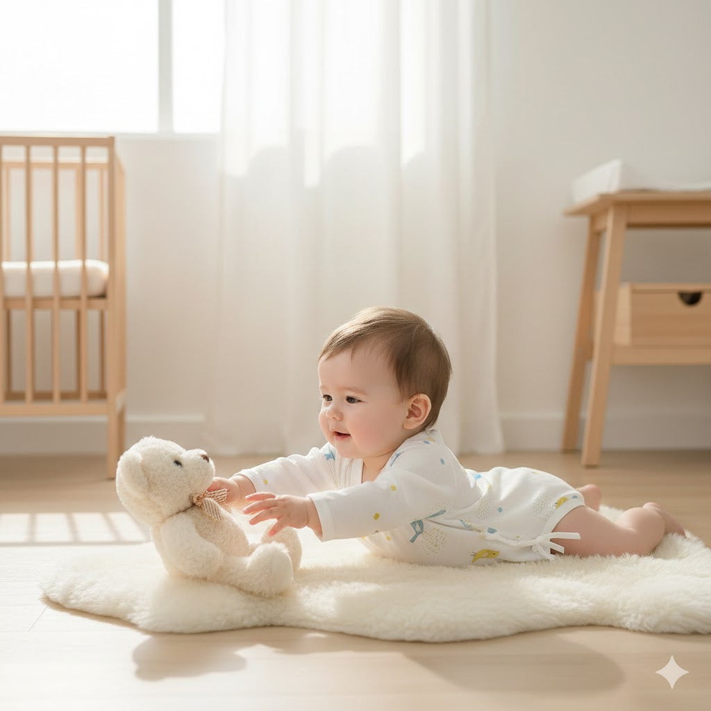 100% Cotton Long Sleeve Bodysuit - Blue Bird