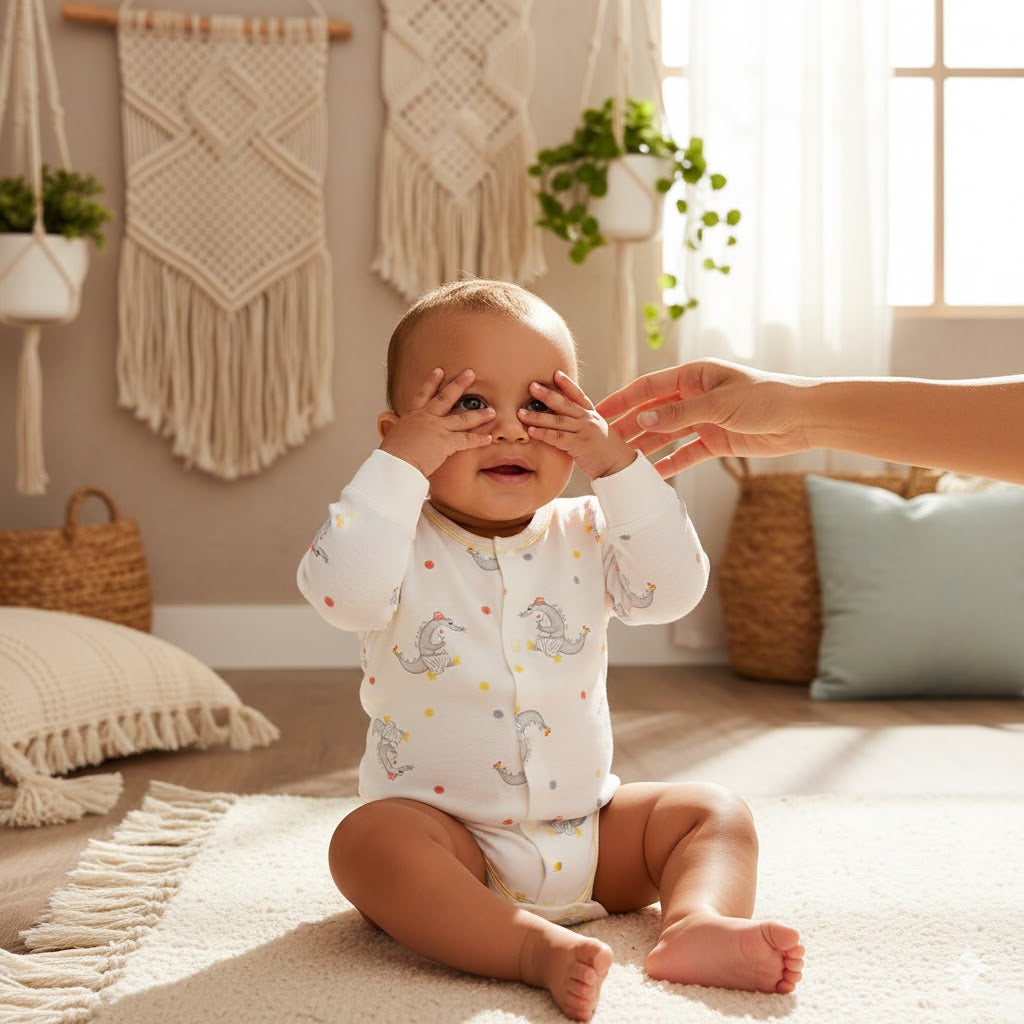 100% Cotton Long Sleeve Bodysuit - Little Crocodile