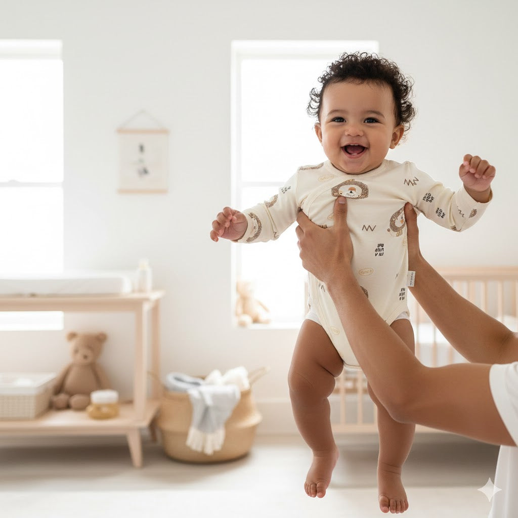100% Cotton Long Sleeve Bodysuit - Lion