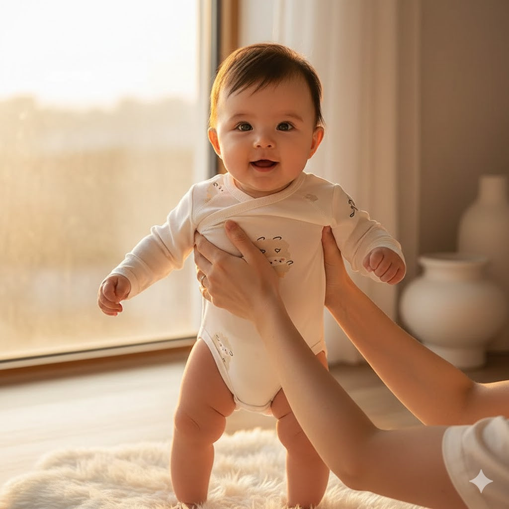 100% Cotton Long Sleeve Bodysuit - Sheep