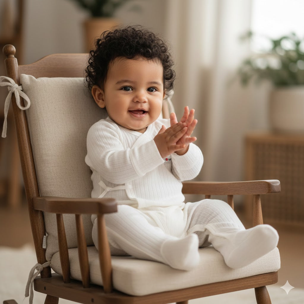 100% Cotton Footed Onesie with Mittens - White
